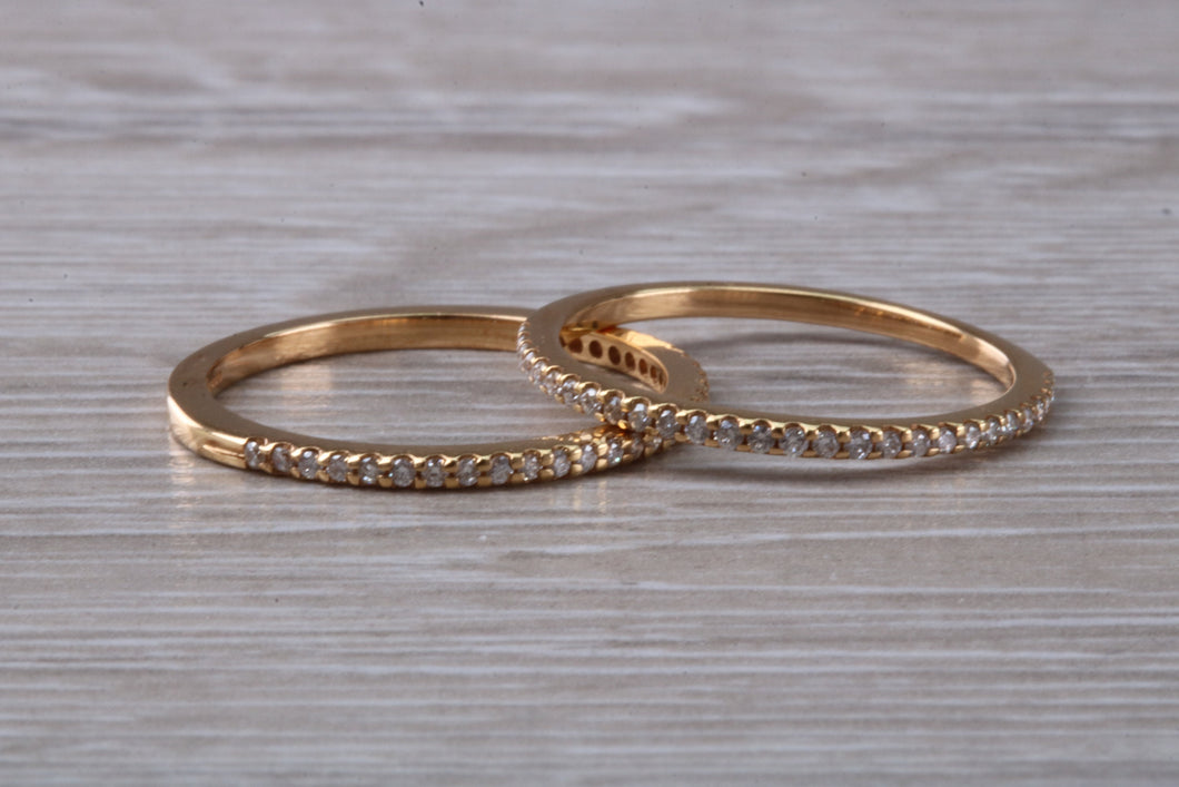 Matching set of Two 18ct Rose Gold Diamond set Bands