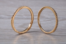 Load image into Gallery viewer, Matching set of Two 18ct Rose Gold Diamond set Bands