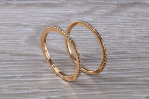 Matching set of Two 18ct Rose Gold Diamond set Bands