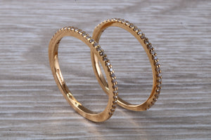 Matching set of Two 18ct Rose Gold Diamond set Bands