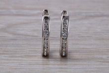 Load image into Gallery viewer, Diamond set 18ct White Gold Hoop earrings