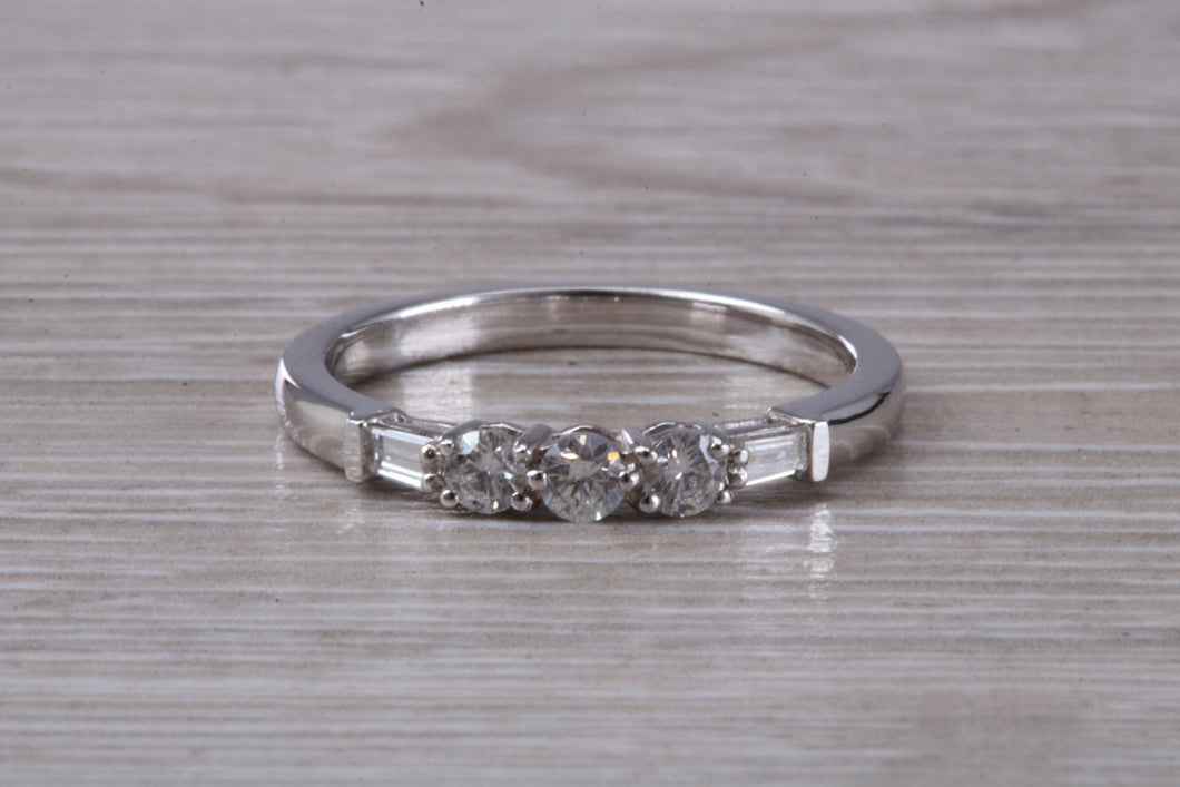 Round and Baguette cut Diamond set 18ct White Gold Eternity Ring