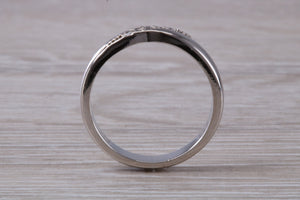 4 mm wide Crossover Diamond set Band