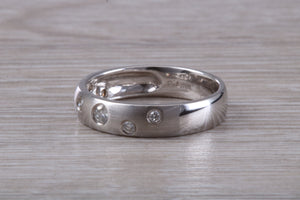 Brushed Finish Diamond set Wedding Band