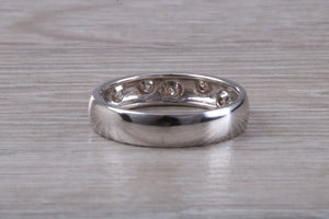 Brushed Finish Diamond set Wedding Band