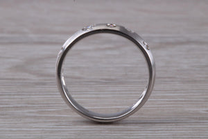 Brushed Finish Diamond set Wedding Band