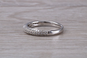 Pave Diamond set 18ct White Gold Band