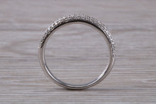 Load image into Gallery viewer, Pave Diamond set 18ct White Gold Band