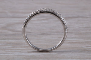 Pave Diamond set 18ct White Gold Band