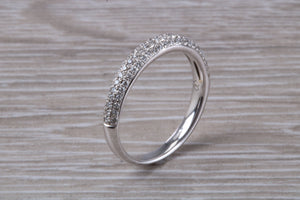 Pave Diamond set 18ct White Gold Band