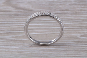 Pave Diamond set 18ct White Gold Band