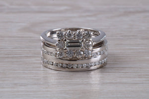 Engagement Ring with Matching Two Row Diamond set Band