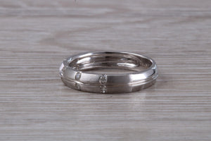 4 mm Wide Diamond set 18ct White Gold Band