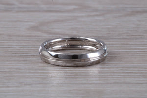 4 mm Wide Diamond set 18ct White Gold Band