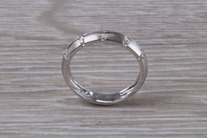 4 mm Wide Diamond set 18ct White Gold Band