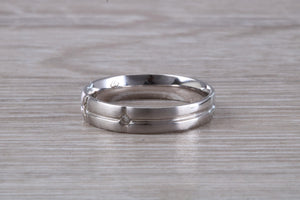 4 mm Wide Diamond set 18ct White Gold Band