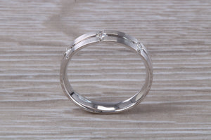 Diamond set band made from 18ct white gold with square diamonds, perfect as wedding ring, eternity ring, dress ring