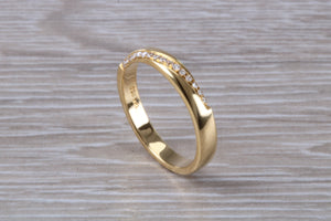 Crossover Diamond set 18ct Yellow Gold Band