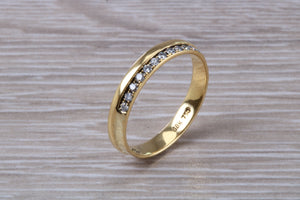 Edge set Diamond 18ct Yellow Gold Wedding Band