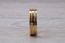 Load image into Gallery viewer, 6 mm wide Diamond set 18ct Gold Band