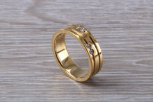 Load image into Gallery viewer, 6 mm wide Diamond set 18ct Gold Band