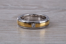 Load image into Gallery viewer, Chunky Two Tone 18ct Gold Diamond set Band