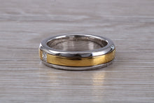 Load image into Gallery viewer, Chunky Two Tone 18ct Gold Diamond set Band