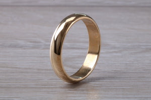 5mm wide Traditional D Profile Wedding Band