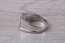 Load image into Gallery viewer, Gents Round cut Diamond set 18ct White Gold Signet Ring