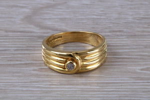 8 mm Wide Diamond set 18ct Yellow Gold Ring