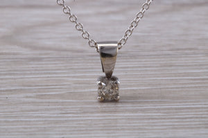 Diamond set White Gold Solitaire Necklace