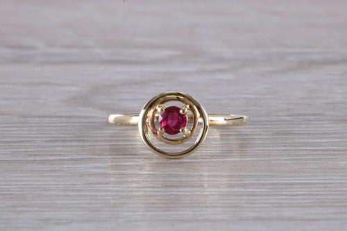 Dainty Round cut Ruby Ring