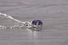 Load image into Gallery viewer, Natural Round cut Amethyst set Silver Necklace