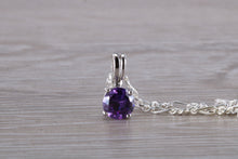 Load image into Gallery viewer, Natural Round cut Amethyst set Silver Necklace