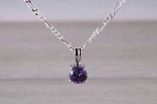 Load image into Gallery viewer, Natural Round cut Amethyst set Silver Necklace
