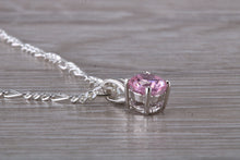 Load image into Gallery viewer, Pink Sapphire C Z set Silver Necklace