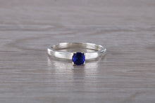 Load image into Gallery viewer, Natural Blue Sapphire Ring. Sterling Silver