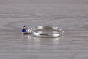 Natural Blue Sapphire Ring. Sterling Silver