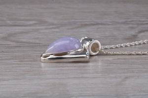 Silver Lilac Jade Necklace. Lilac Jade Pendant with 16 inch Snake chain.Jade Christmas,Birthday,Anniversary or Graduation Present.