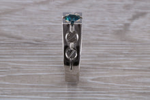 Load image into Gallery viewer, Gents London Blue Topaz set Sterling Silver Signet Ring