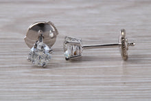 Load image into Gallery viewer, One carat Moissanite Diamond Solitaire set Platinum Stud Earrings