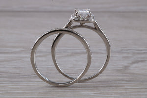 One carat Diamond set Platinum Bridal Rings