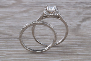 One carat Diamond set Platinum Bridal Rings