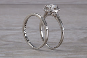 One carat Diamond set Platinum Bridal Rings