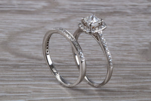 One carat Diamond set Platinum Bridal Rings