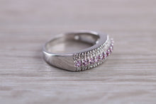 Load image into Gallery viewer, White Gold Pink Topaz and Diamond set Ring