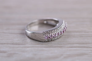 White Gold Pink Topaz and Diamond set Ring