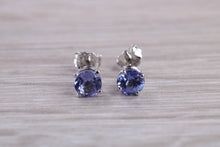 Load image into Gallery viewer, 1.00ct Tanzanite set Solitaire Stud Earrings