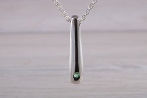 Natural Emerald set Silver Necklace