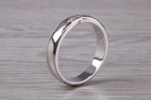 4 mm wide Crossover Diamond set Band